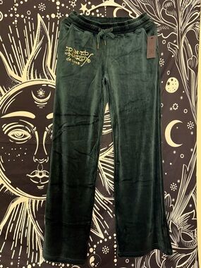 Ed Hardy - Retro Tiger Velour Pants 💚 🐅